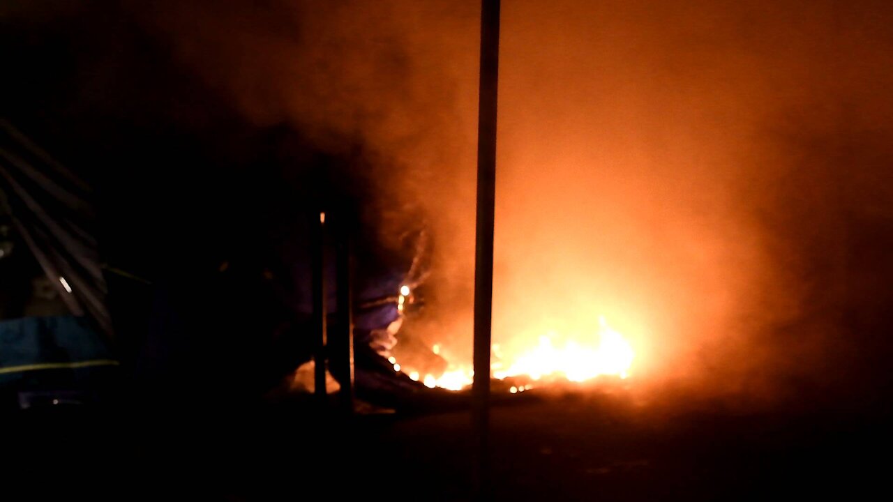 Tent Fire Behind Mary's Club Portland Oregon USA