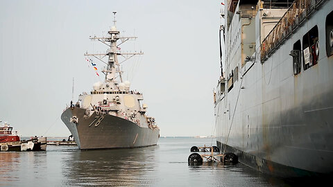 USS Porter, USNS William McLean Perform Vertical Launch System Re-Arm Demonstration