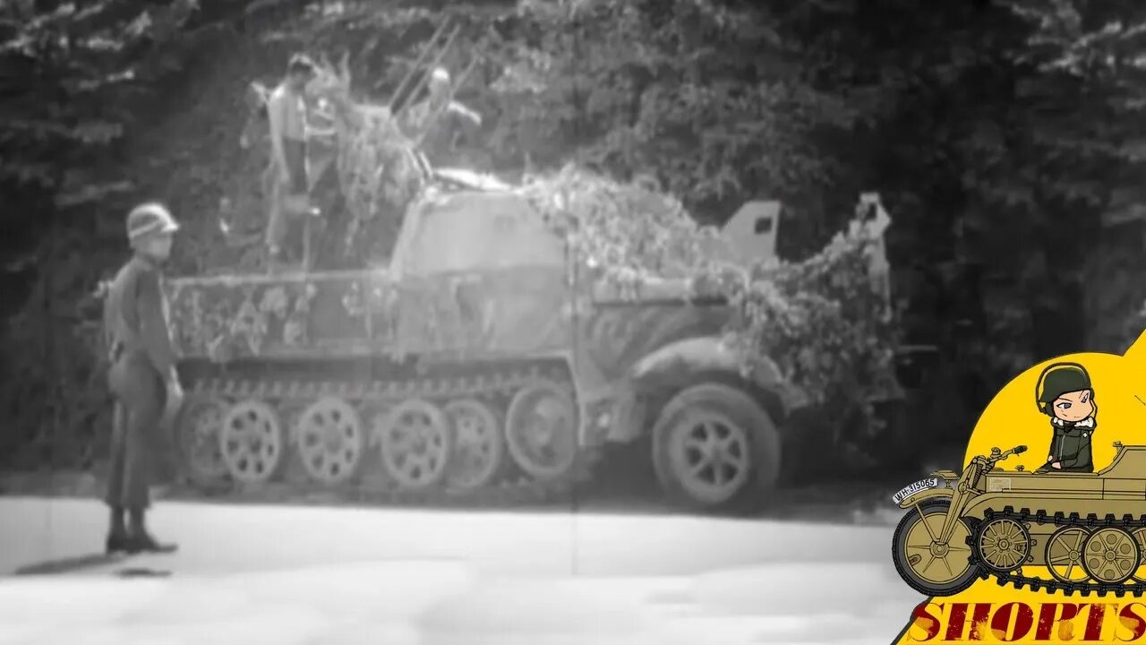 American MPs inspecting German Sd.Kfz. 7/1 Anti Aircraft Halftrack Normandy #shorts 53