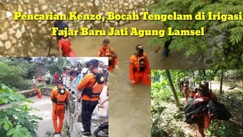 Bocah Tenggelam di Saluran Irigasi Perum PU Fajar Baru Jatimulyo Jati Agung Lamsel ditemukan