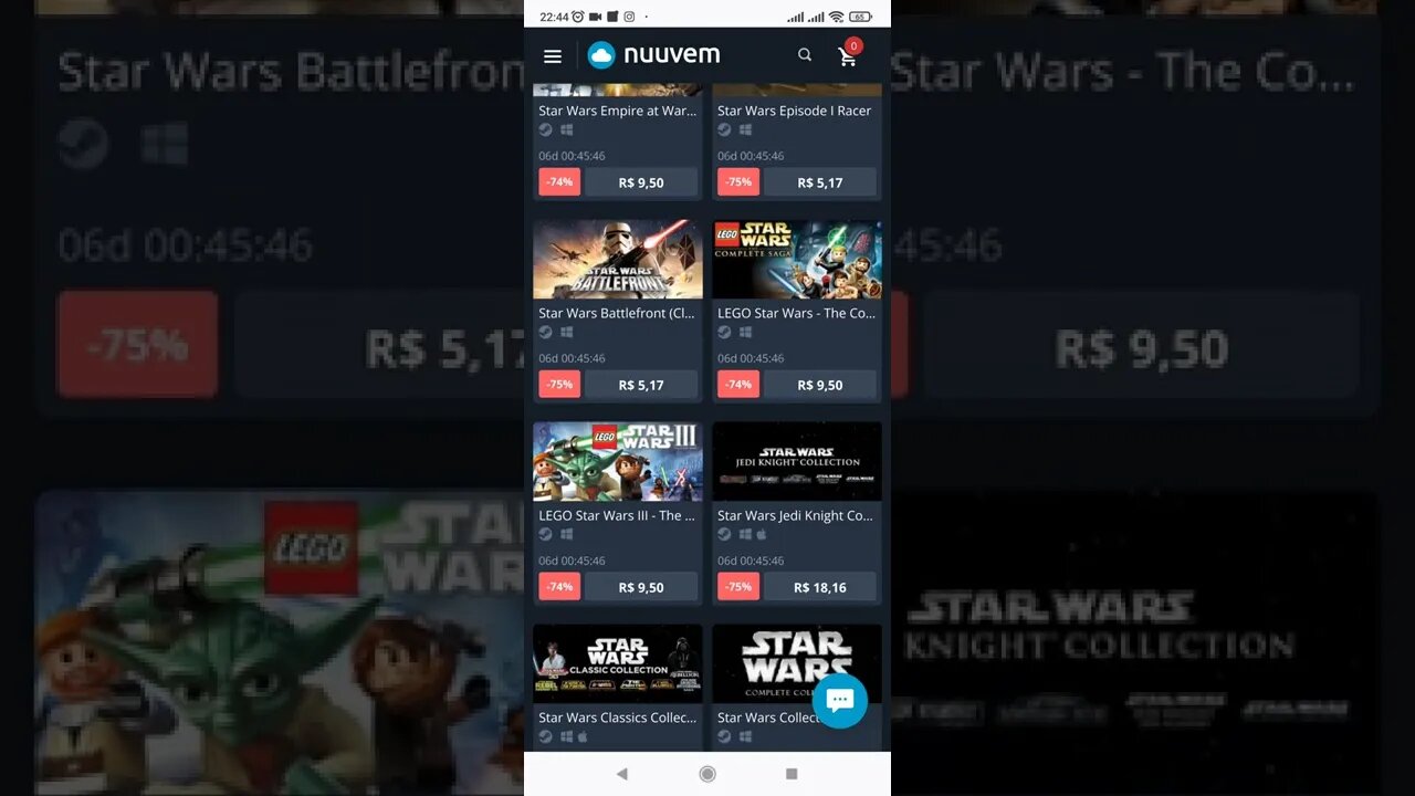 Promoção de jogos Star Wars na Nuuvem