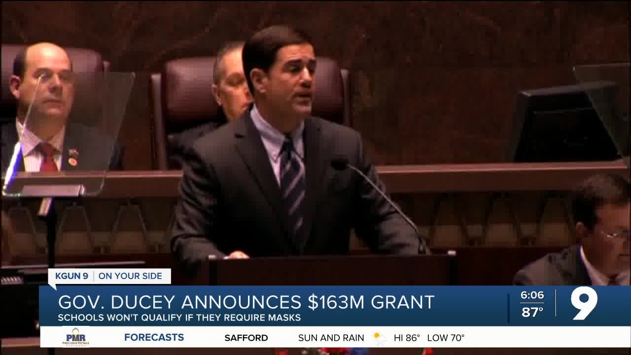Ducey announces $163M in grants available to schools without mask, vaccine mandates