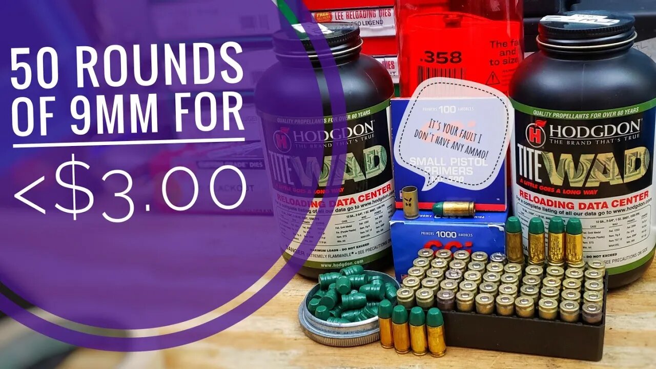 Let's Load 50 Rounds Of 9mm For Under $3.00 Using Hodgdon Titewad - CCI 500 - Lee 358125