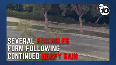 Several sinkholes form across San Diego County following constant heavy rain