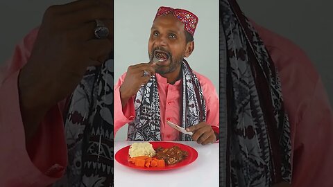 Tribal People Try Salisbury Steak #food #funny #reaction