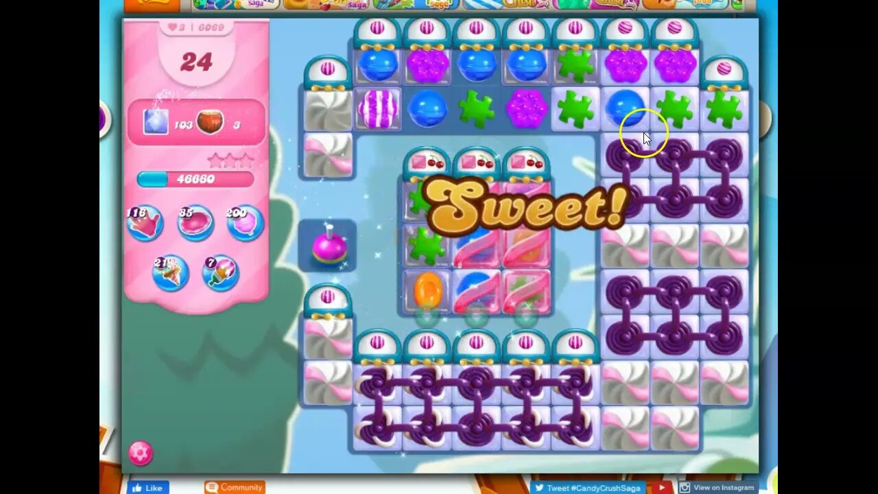 Candy Crush Level 6069 Talkthrough, 25 Moves 0 Boosters