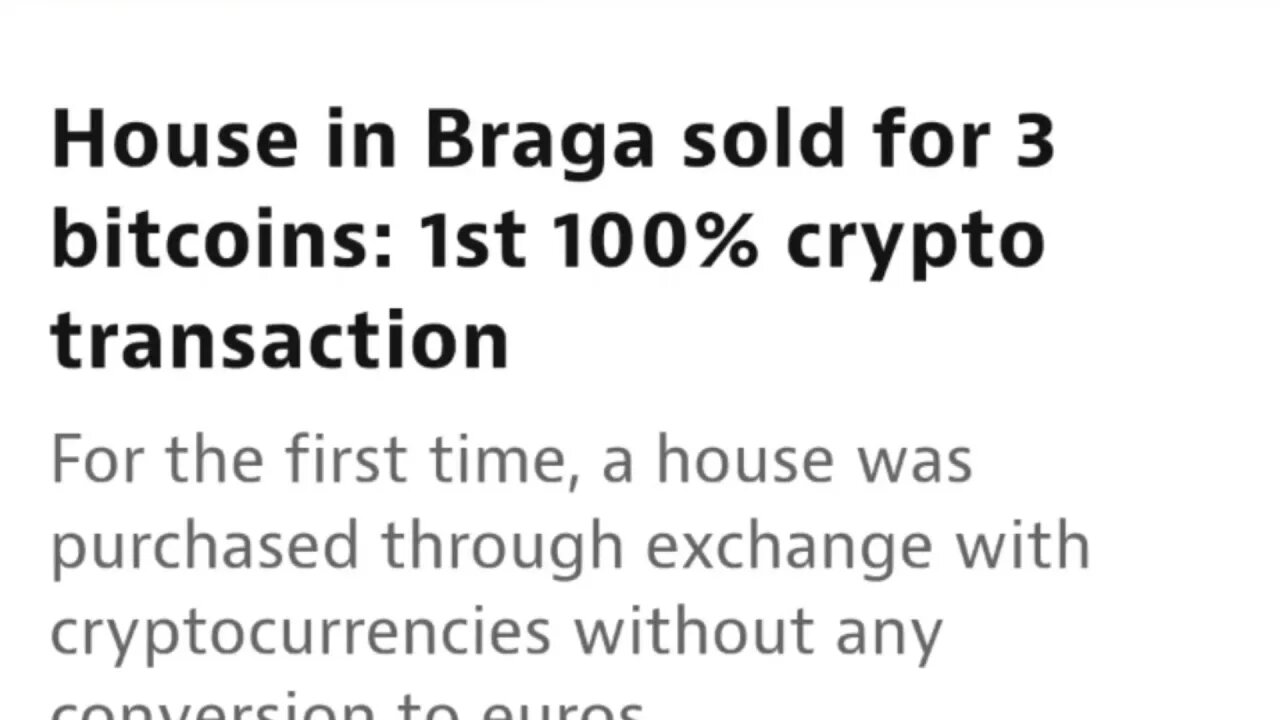 HOUSE SOLD IN PORTUGAL FOR 3 BITCOIN #cryptomash #ytshorts #cryptonews #cryptoupdates #viralvideo