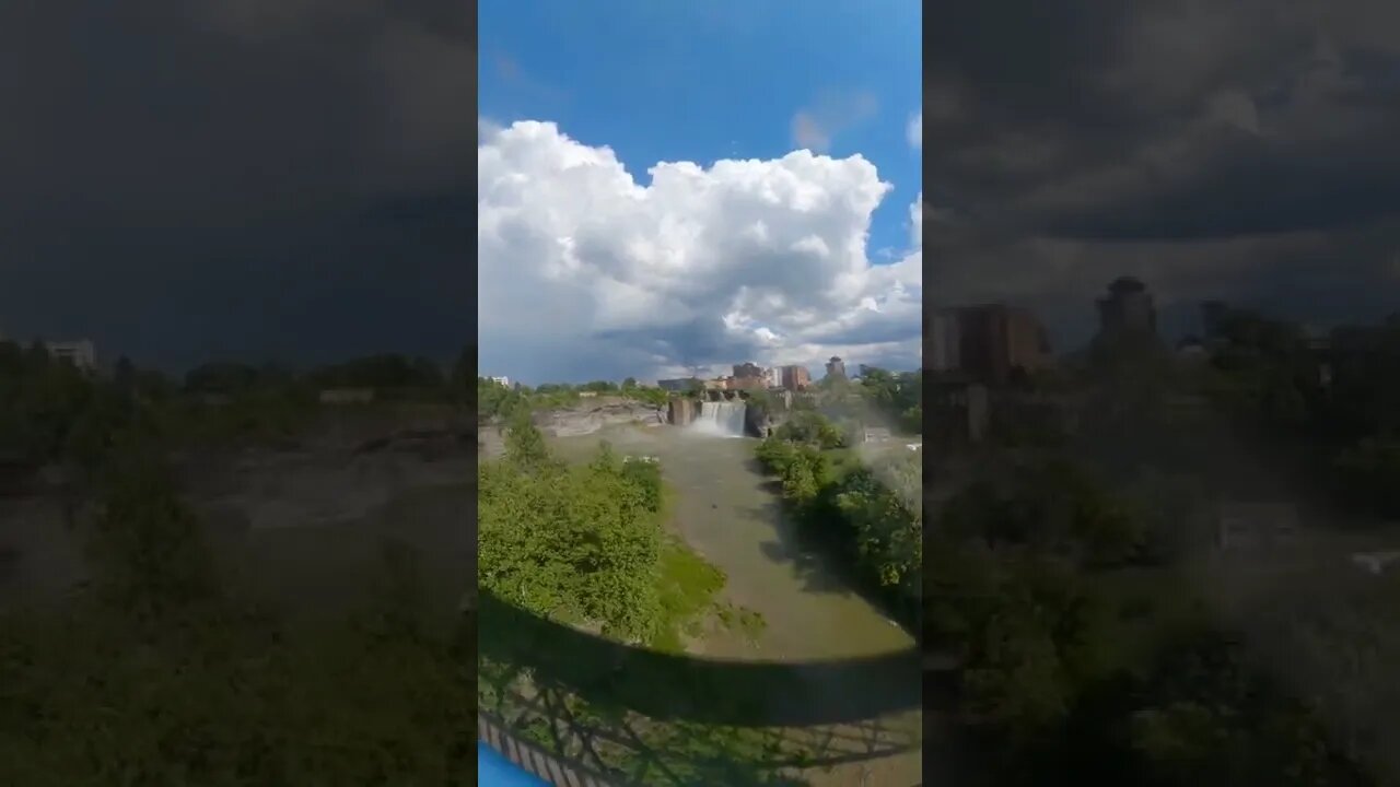 High Falls, Rochester, NY waterfall - 60 second Pont de Rennes bridge tour