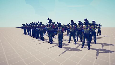 100 modern soldiers VS 100 Medieval Knight. Tottaly Accurate Battle Simulator TABS