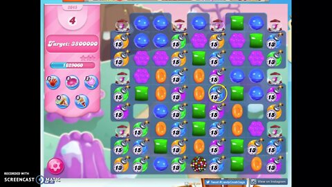 Candy Crush Level 2045 Audio Talkthrough, 3 Stars 0 Boosters