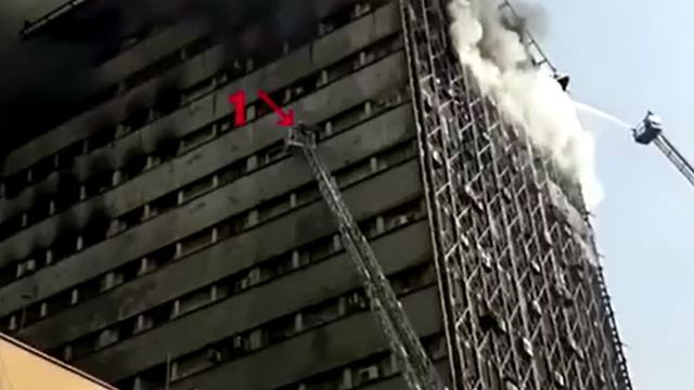 New vidoes emerge form the Tehran's builiding fire