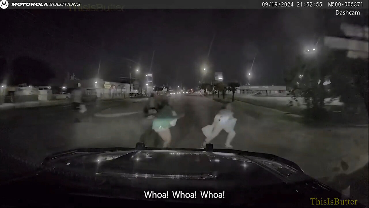 Dashcam shows woman killed while crossing the street when she was struck by a Houston police vehicle