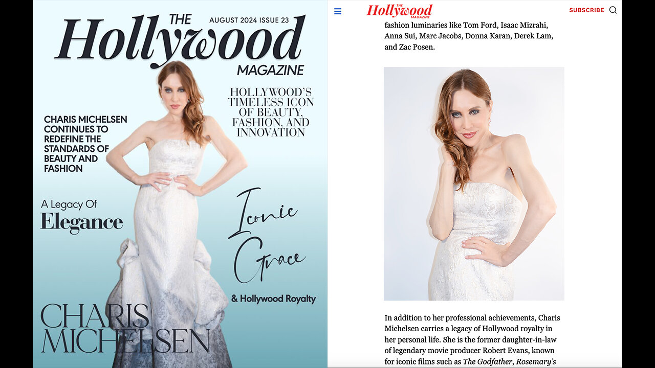 FASHION & BEAUTY ICON CHARIS MICHELSEN WAS FEATURED ON THE COVER OF THE HOLLYWOOD MAGAZINE