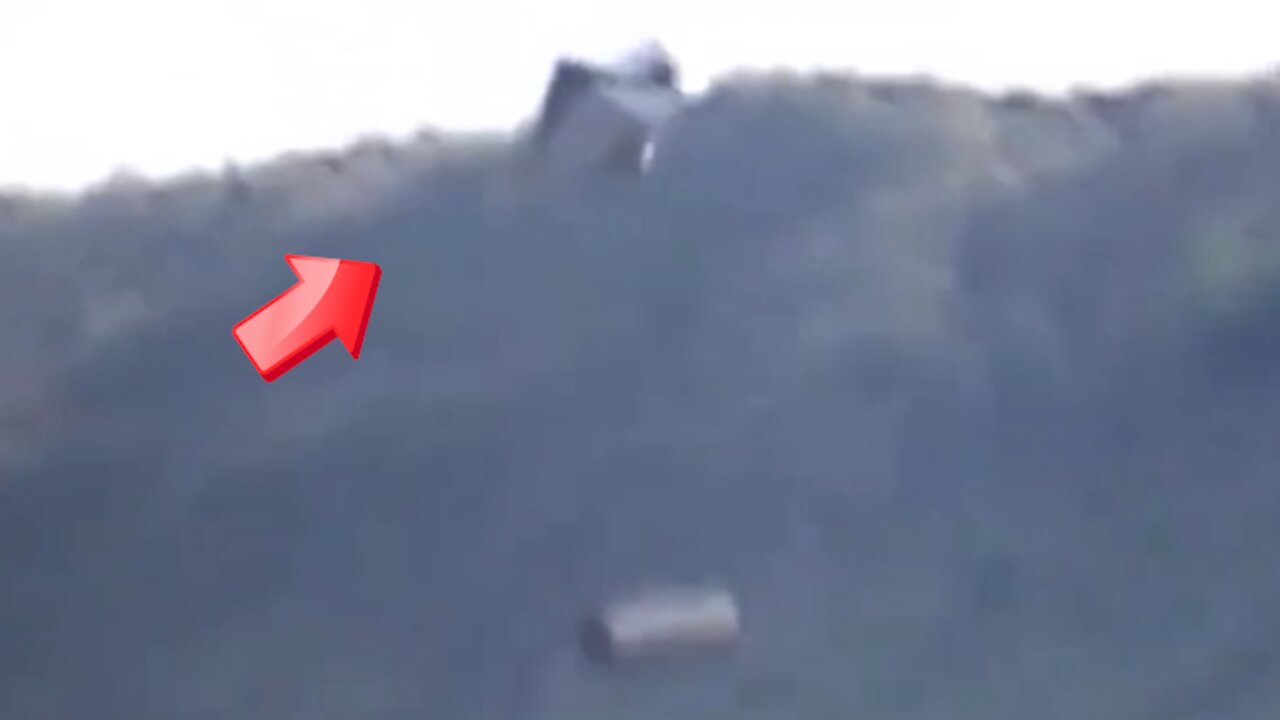 UFO dropping a large object on a mountain [Space]