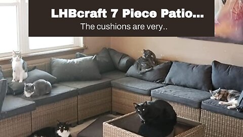 LHBcraft 7 Piece Patio Furniture Set, Outdoor Furniture Patio Sectional Sofa, All Weather PE Ra...