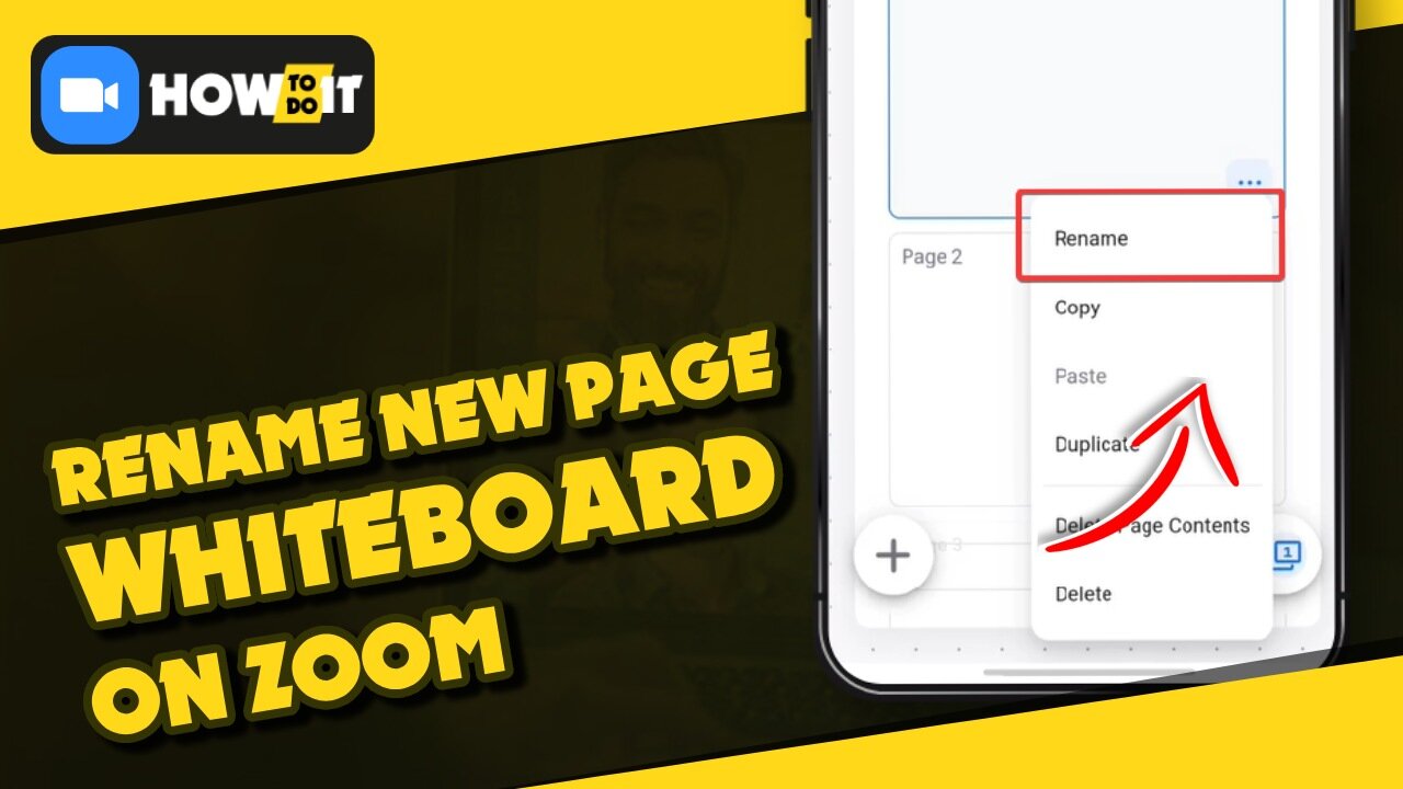 How to rename new page whiteboard on Zoom