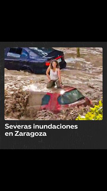 Inundaciones en la ciudad española de Zaragoza