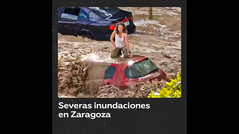 Inundaciones en la ciudad española de Zaragoza