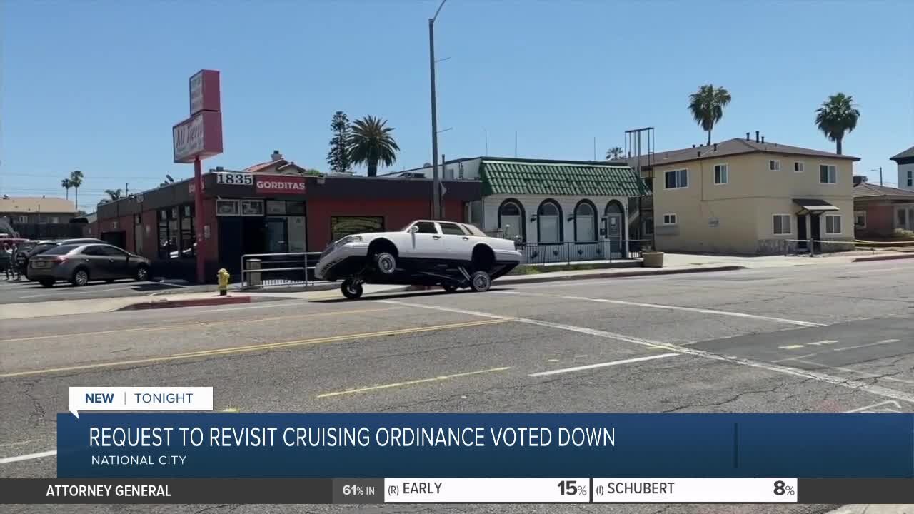 National City council member's request to revisit cruising ordinance at an upcoming agenda voted down