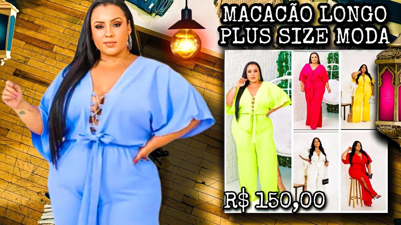 🛑 MACACÃO LONGO PLUS SIZE COM FENDA NA LATERAL DECOTE TRANÇADO!