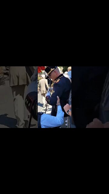 Belgian soldier faints at the Cenotaph #Cenotaph
