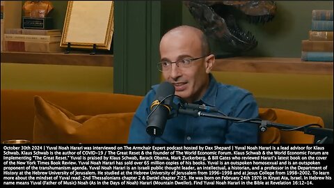 Yuval Noah Harari | "Ultimately, At Least With Accounts That Have Thousands of Followers This Is Now A Public Issue, Not a Private Issue And You Can Just Ask for Certification." - 10/30/2024 + "Freedom of Speech, Not Reach."