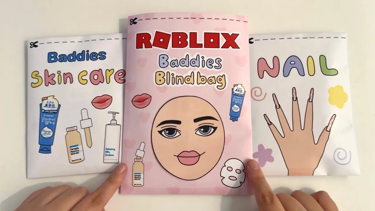 Satisfying Unboxing Roblox Skincare Baddies Blind Bag Paper ASMR | No Talking