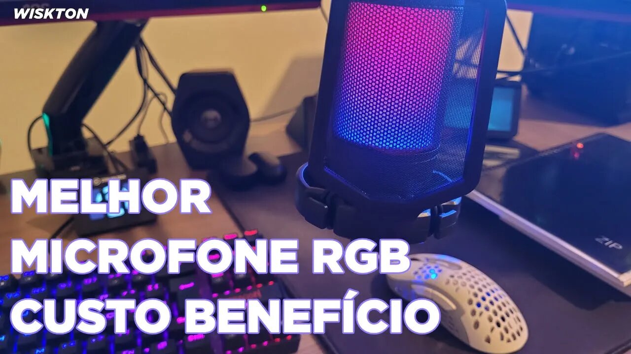 Melhor Microfone RGB Condensador USB Barato e Excelente para Gravação