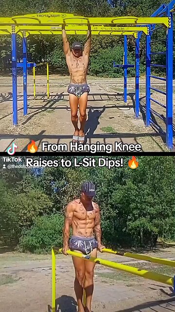 🔥 Core Crusher Combo: From Hanging Knee Raises to L-Sit Dips! 🔥