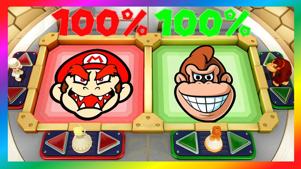 Super Mario Party Mini games - Mario VS Peach VS Donkey Kong VS Daisy (Master Difficulty)