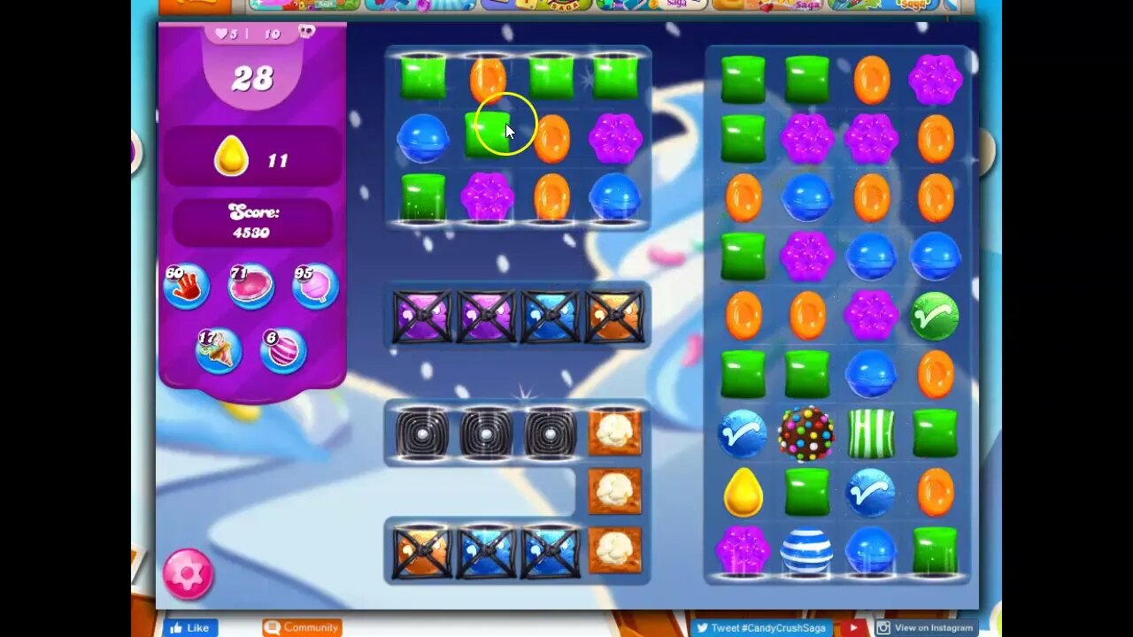 Winter Festival Level 10 Audio Talkthrough for Candy Crush (Level 1154)