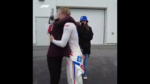 Mick Schumacher celebrates with his mum the 6th place in qualy #shorts