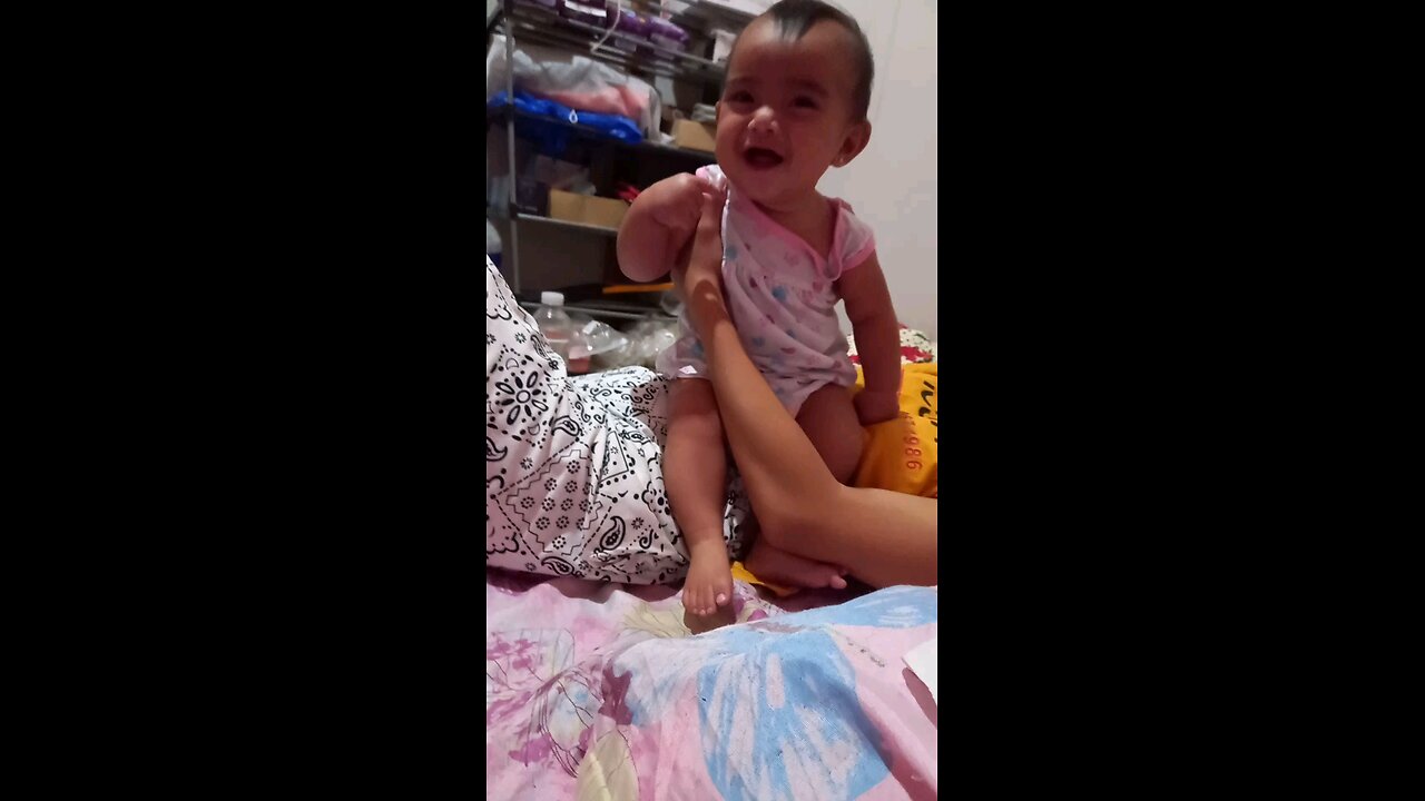 cute little baby laughing