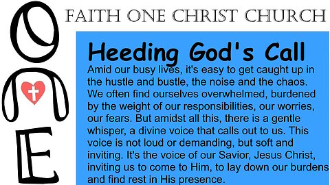 Heeding God's Call