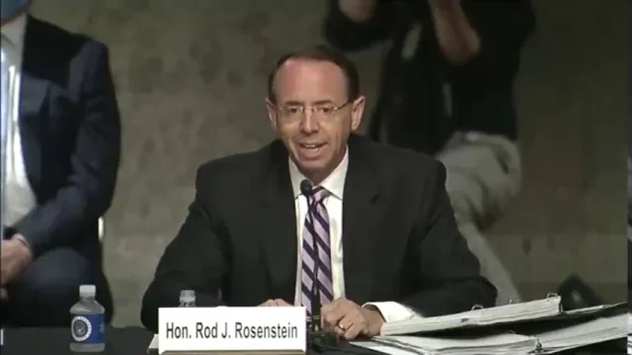 Crossfire Hurricane Hearing with former Deputy Attorney General Rosenstein