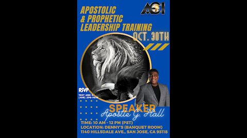 Apostolic & Prophets Leadership Ministry (@Silicone Valley /Part.1) with Apostle G. John Hall