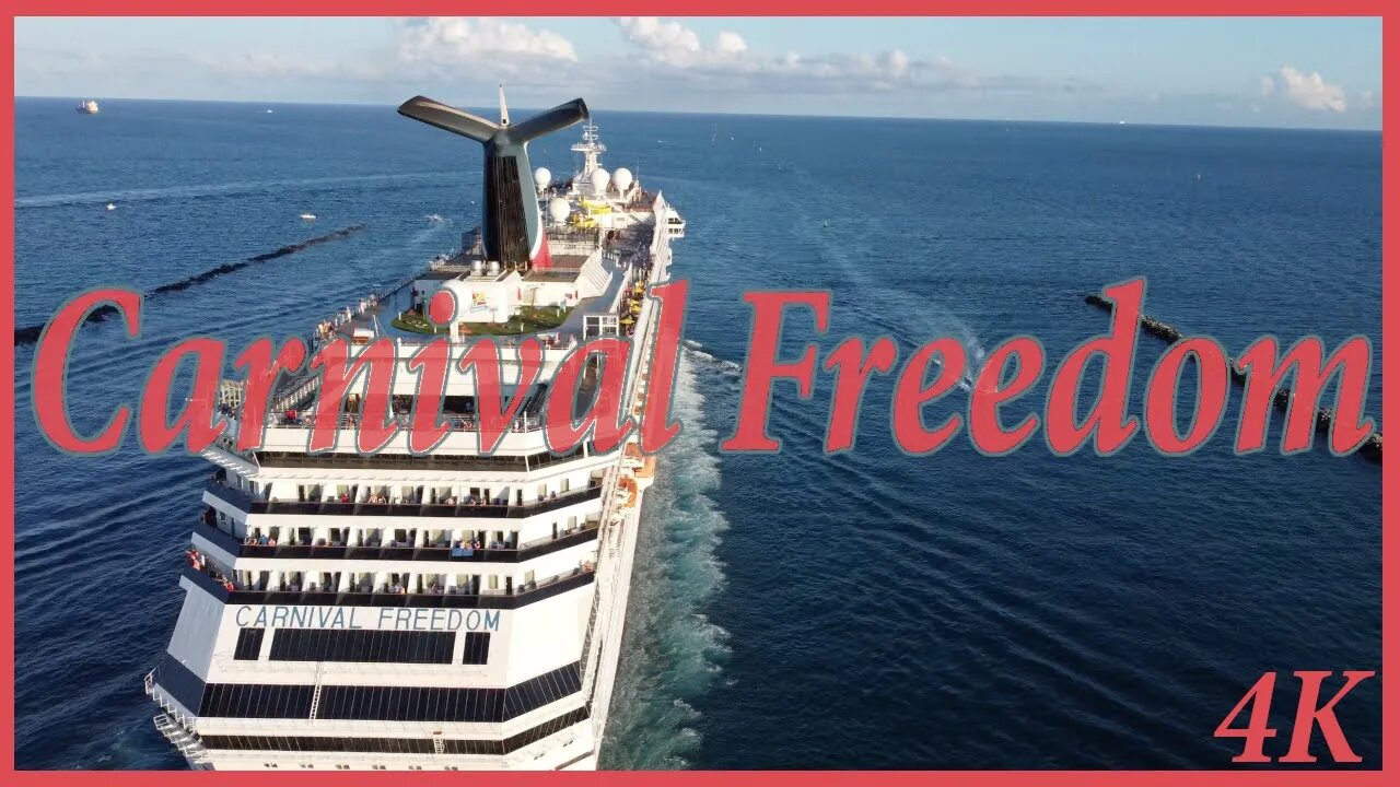 Carnival Freedom Departs Port Of Miami - 4K