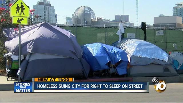 Homeless suing city for right to sleep on street
