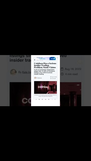 Coinbase Has a Serious Insider Trading Problem @CryptoCasey @AltcoinDaily & @BitBoyCrypto