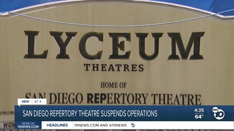 The San Diego Repertory Theatre suspends operations beginning June 19