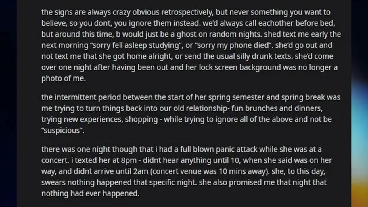 cheated on by the sweetest person ive ever known.