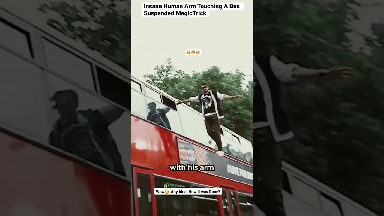 Insane Human Arm Touching A Bus Suspended MagicTrick #shorts #magictricks #magic