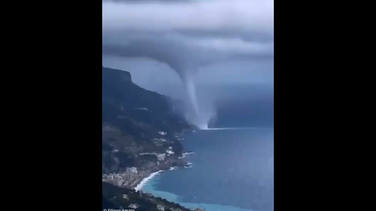 Incredible footage of the tornado that hit the Amalfi Coast in Italy today