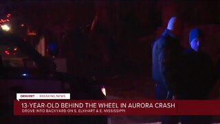 Driver, 13, injured after crashing into backyard in Aurora