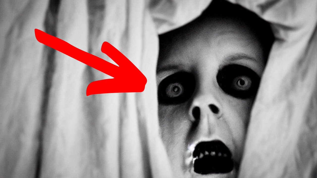 A Demon Child's Eyes was witnessed peeping between hanging sheets!