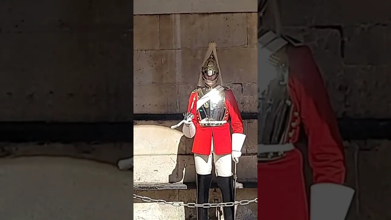 Stand clear of the arches kings guard shouts at tourist #horseguardsparade