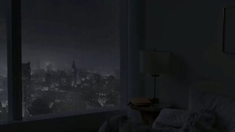 Rain and Thunderstorm Sounds for a Fast and Restful Sleep in a Cosy City View Apartment