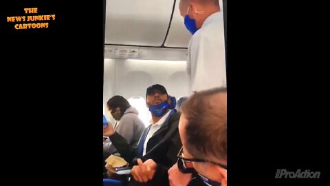 A black man in a Trump hat and mask gets kicked off Southwest flight.