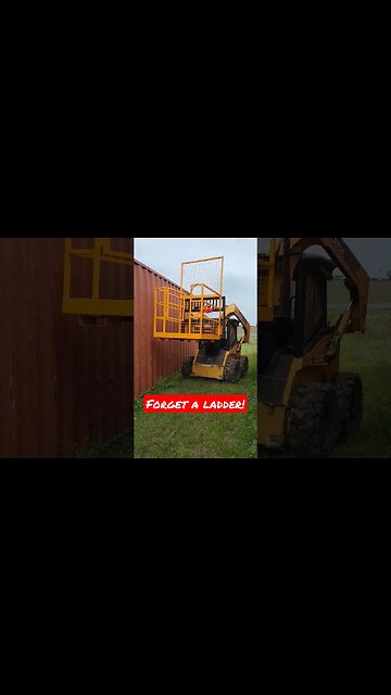 Forget that ladder! #subscribe #like #share Forklift safety cage!