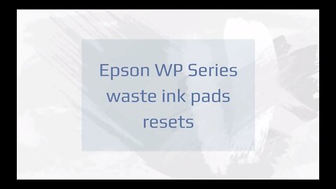 Epson WP Series Waste Ink Pads Error